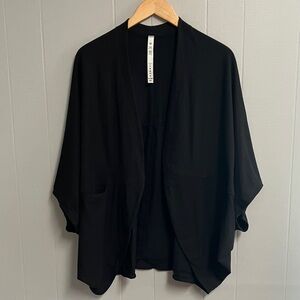 NWOT Rae Mode Active Cardigan Large Black Comfy and Soft! New!!